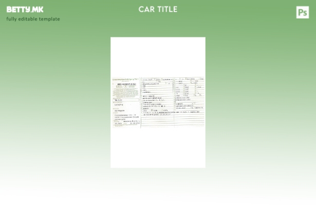 Шаблон за верзија на сертификат за регистрација на возило во модерен стил 1